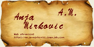 Anja Mirković vizit kartica
